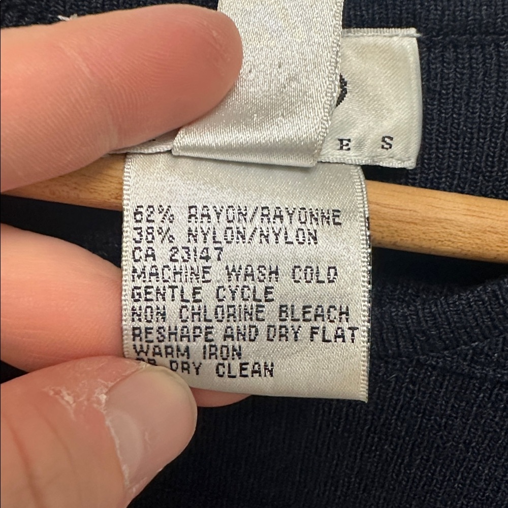 Talbots Petite Women’s Sweater Blouse Sz Medium NAVY Coastal Nautical Preppy Top - Picture 4 of 9
